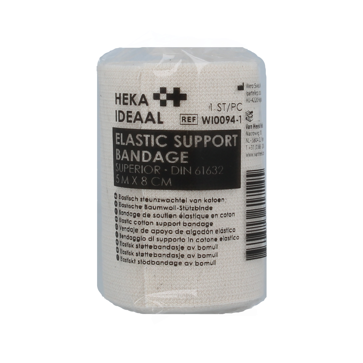 Heka Ideaal elastic support bandage 5m x 8cm 1.00 Rol