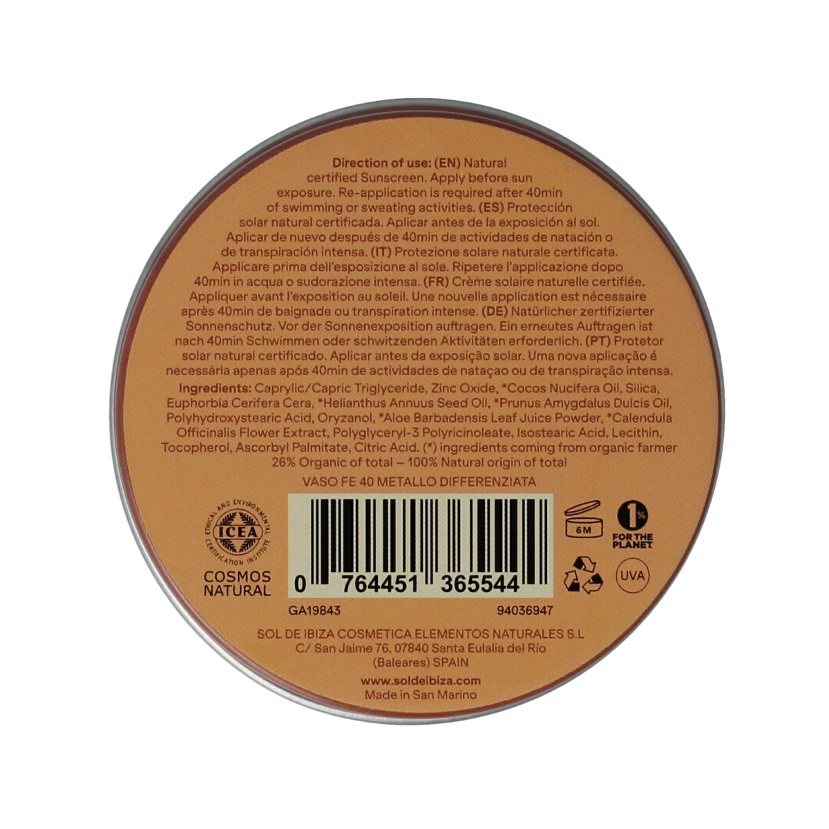 Sol De Ibiza SPF30 mini sun cream tube, 30g, natural bio sunscreen for sun protection, shown in the image.