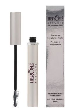 Herome clear brow gel in 6.50ml container, natural-looking eyebrow styling product for facial grooming.