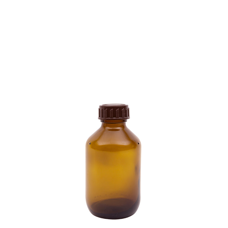 Blockland medicijnfles bruin gedopt 150ml with 28mm opening, set of 20, used as packaging material for medicines.