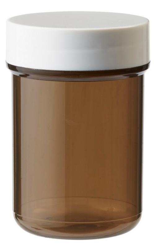 Blockland Plastobel 35ml brown plastic tablet bottle, 90-pack, used for packaging medications or supplements.