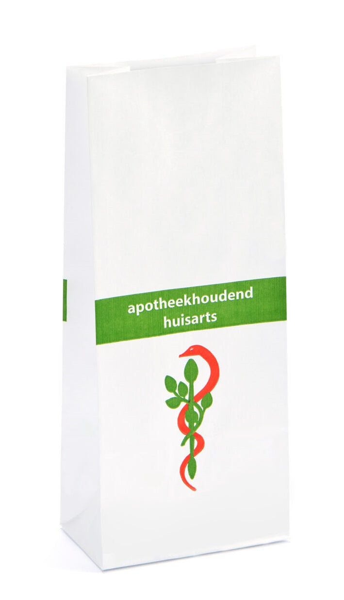 Blockland Zak papier apotheekhoudend huisarts, packaging material, white paper bag with secure closure, 22x10x33 cm, 250 pcs