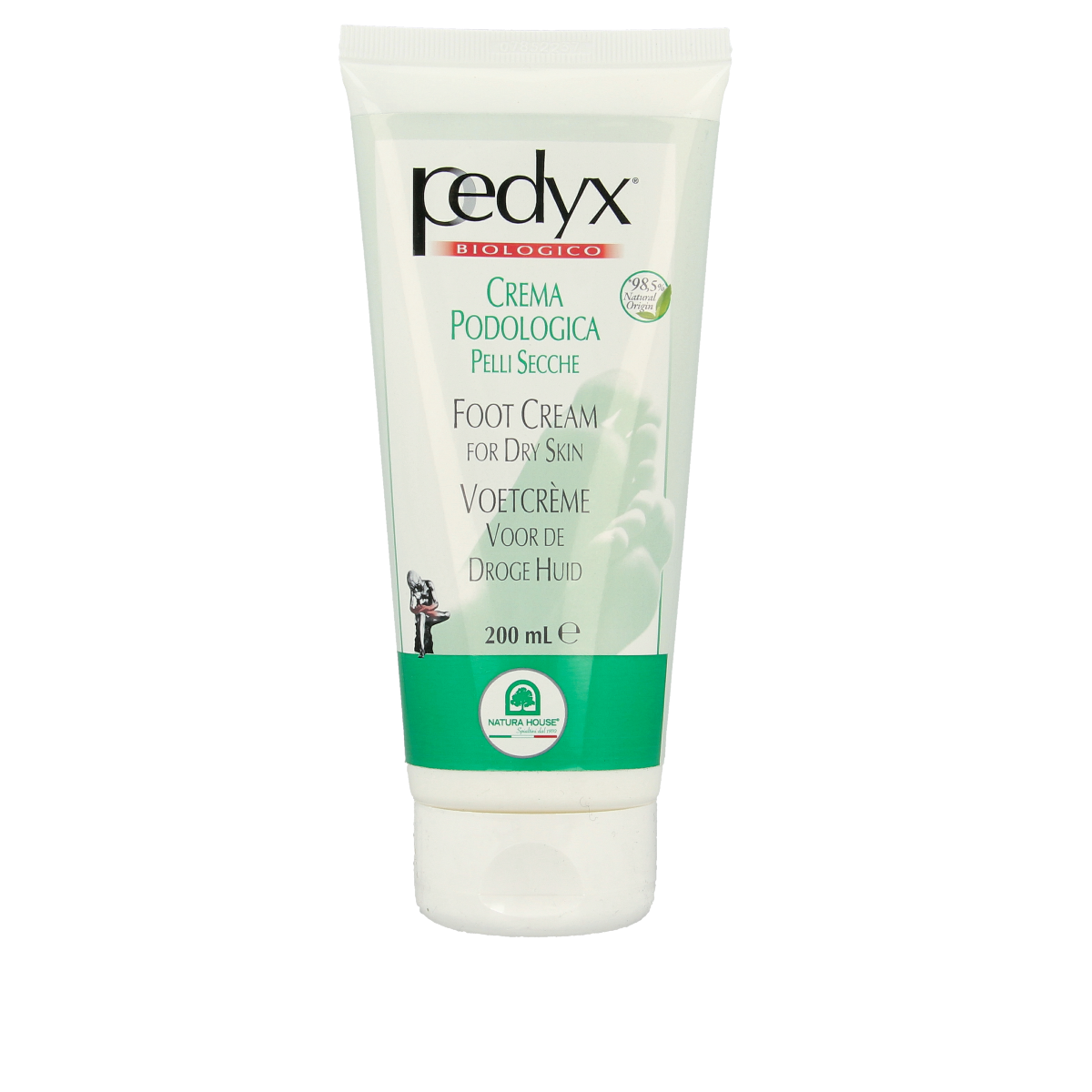 Pedyx voetcreme voor droge huid, 200 ml, verzorgende voetverzorging met hydraterende formule in een witte tube