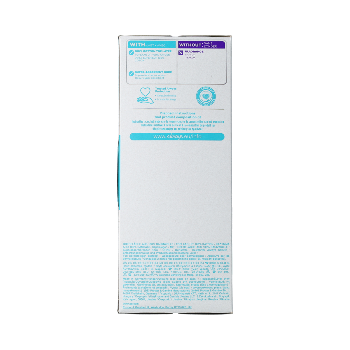 Always Dailies cotton protection inlegkruisjes large pack, feminine hygiene product for women, 32 pieces.