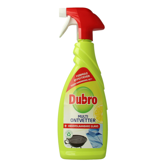 Dubro Multi ontvetter spray 650ml, a cleaning product in spray format, shown in the image with label and spray nozzle.