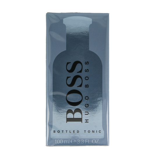 Hugo Boss Bottled tonic eau de toilette 100ml bottle, sleek glass design with Hugo Boss branding, on a white background.