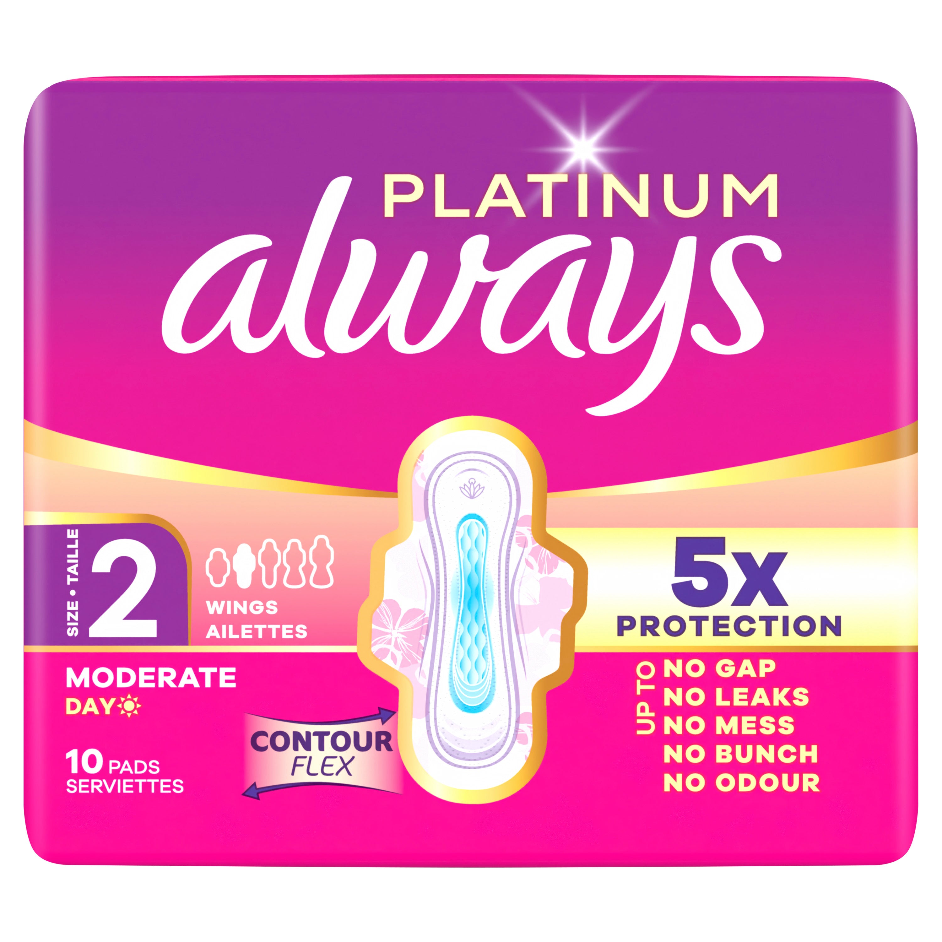 Always Always Platinum Maandverband LONG+ SP 10CT 10.00 Stuks