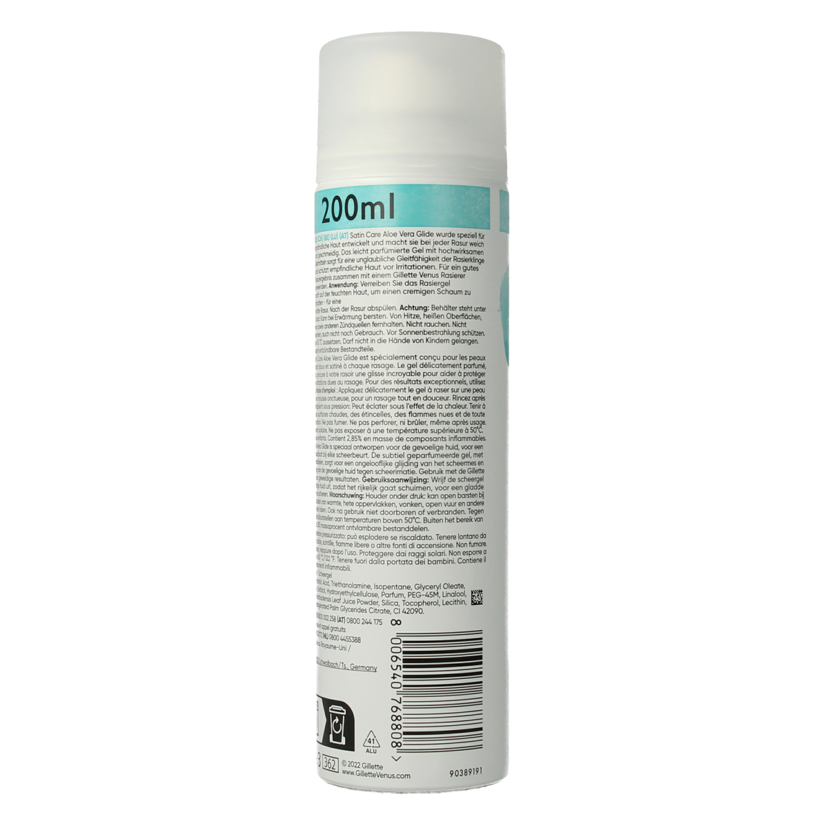 Gillette Satin care scheergel gevoelige huid 200.00 Milliliter