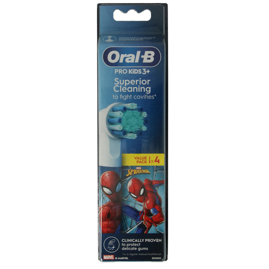 Oral B Opzetborstel kids spiderman 4 Stuks