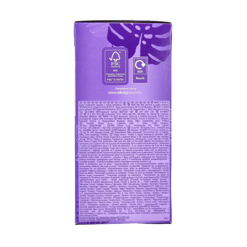 Always Inlegkruisjes daily fresh normaal 58 Stuks