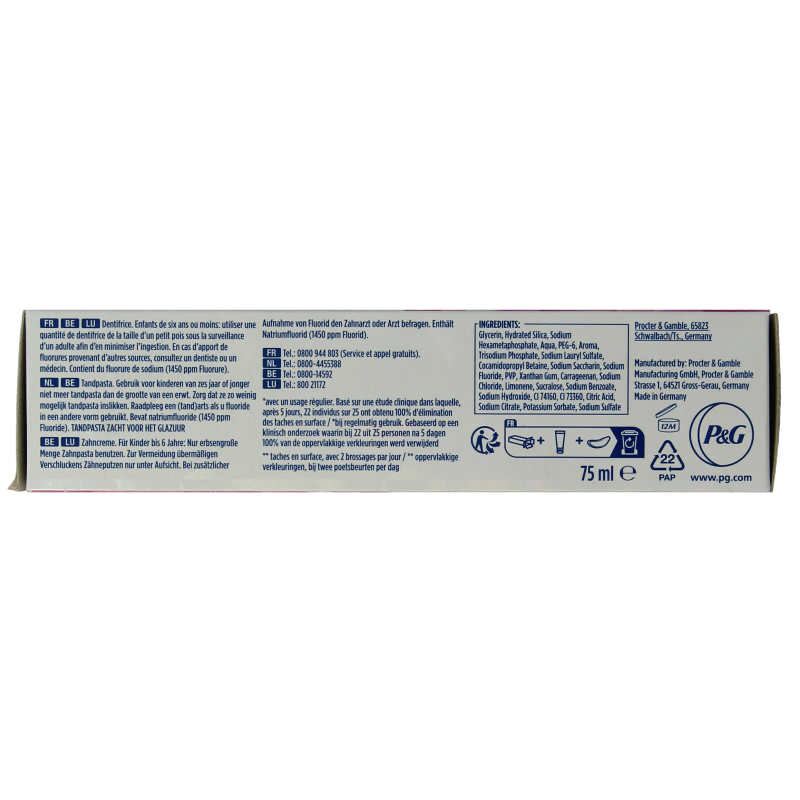 Oral B Tandpasta 3D white luxe 75 Milliliter