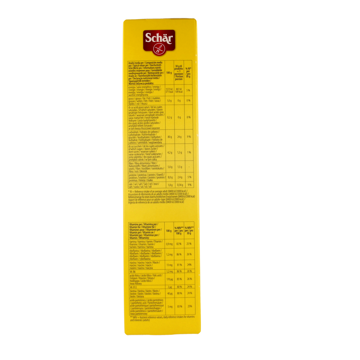 Schar gluten-free cornflakes breakfast cereal in a 250g box, showing the crunchy cornflakes in a bowl with milk