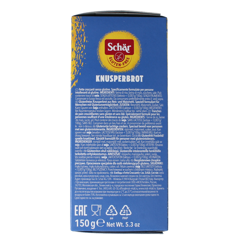 Schar Crispbread glutenvrij 150 Gram
