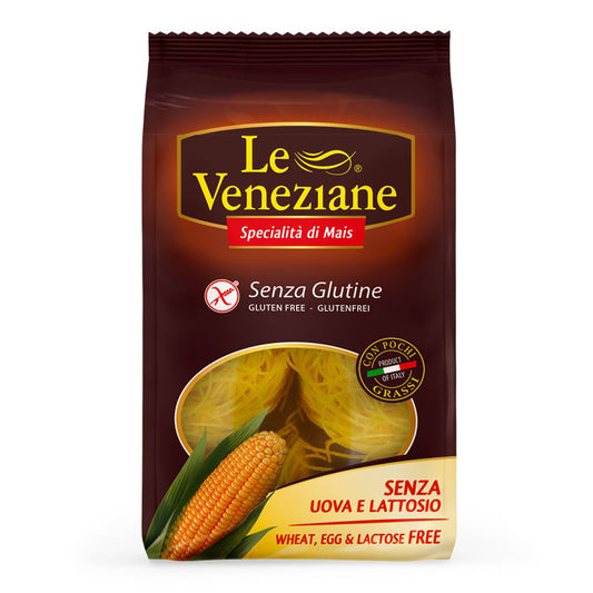Le Veneziane gluten-free Capellini vermicelli pasta in 250g package, fine and thin Italian gluten-free pasta.