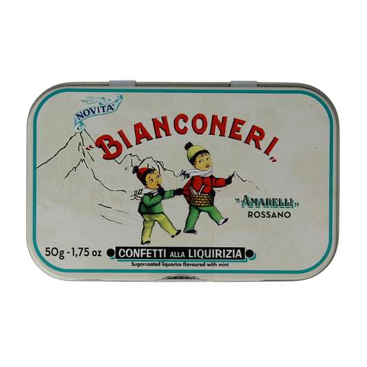 Amarelli Laurierdrop blikje pepermunt wit 50.00 Gram
