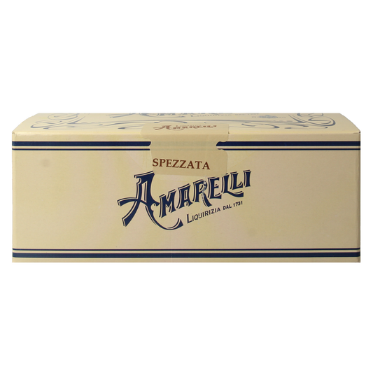 Amarelli Laurierdrop spezzata, traditional Italian licorice candies in a 1kg bag, shown in a clear image.
