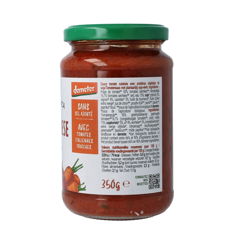 Bio Organica  Pastasaus bolognese plantaardig demeter 350 Gram