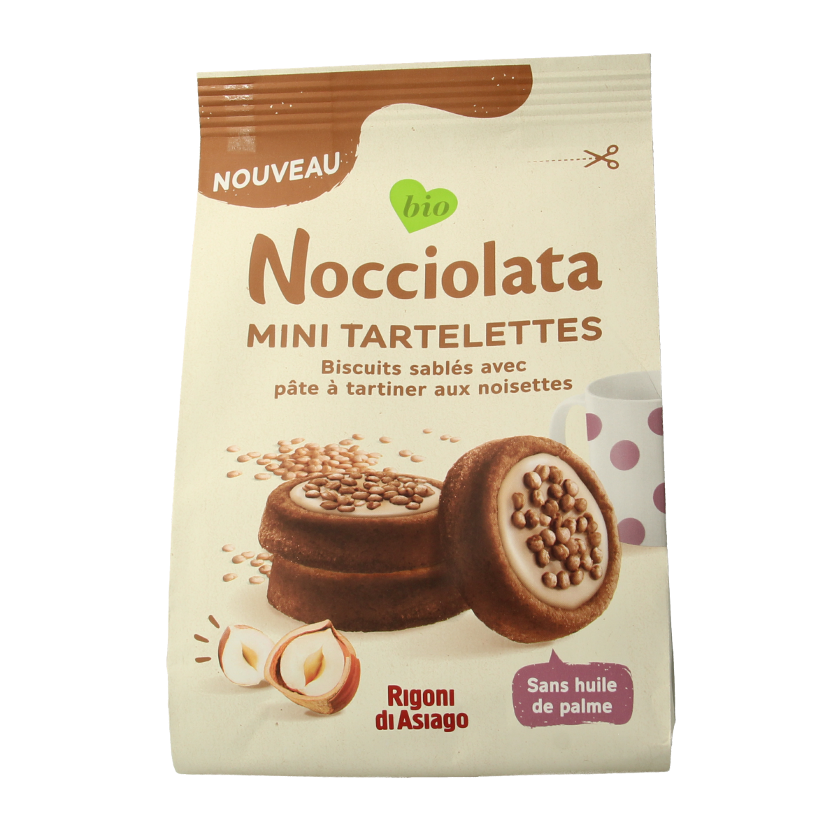 Rigoni Di Asiago Op=Op Nocciolata bianca tartlets bio 250.00 Gram