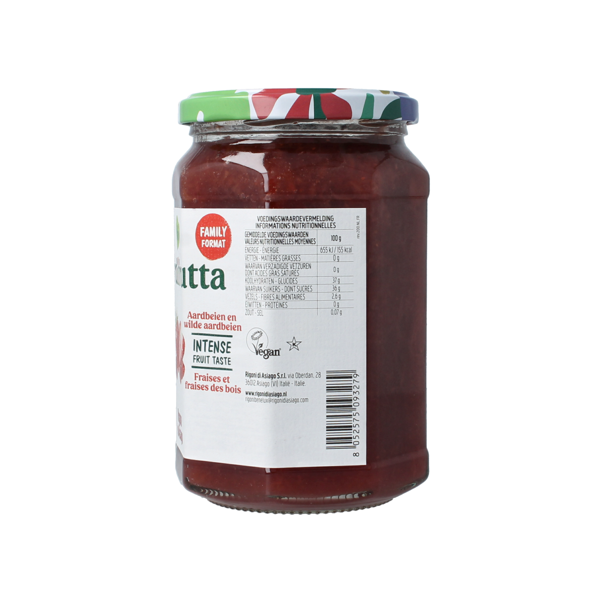 Rigoni Di Asiago strawberry and wild strawberry bio spread on bread, 600g jar, natural fruit jam for breakfast.