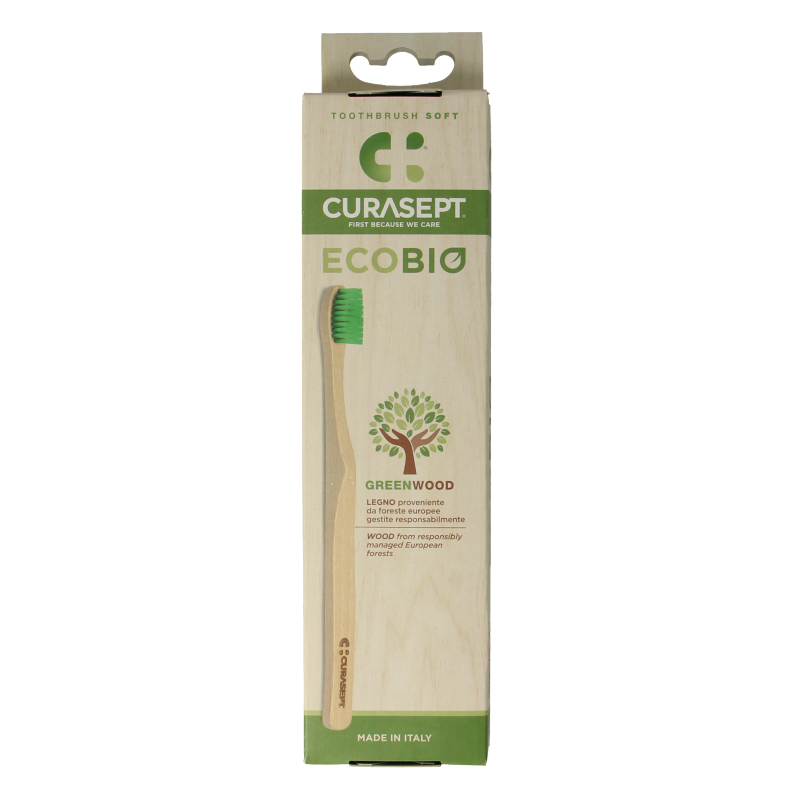 Curasept Tandenborstel wood soft 1 Stuks
