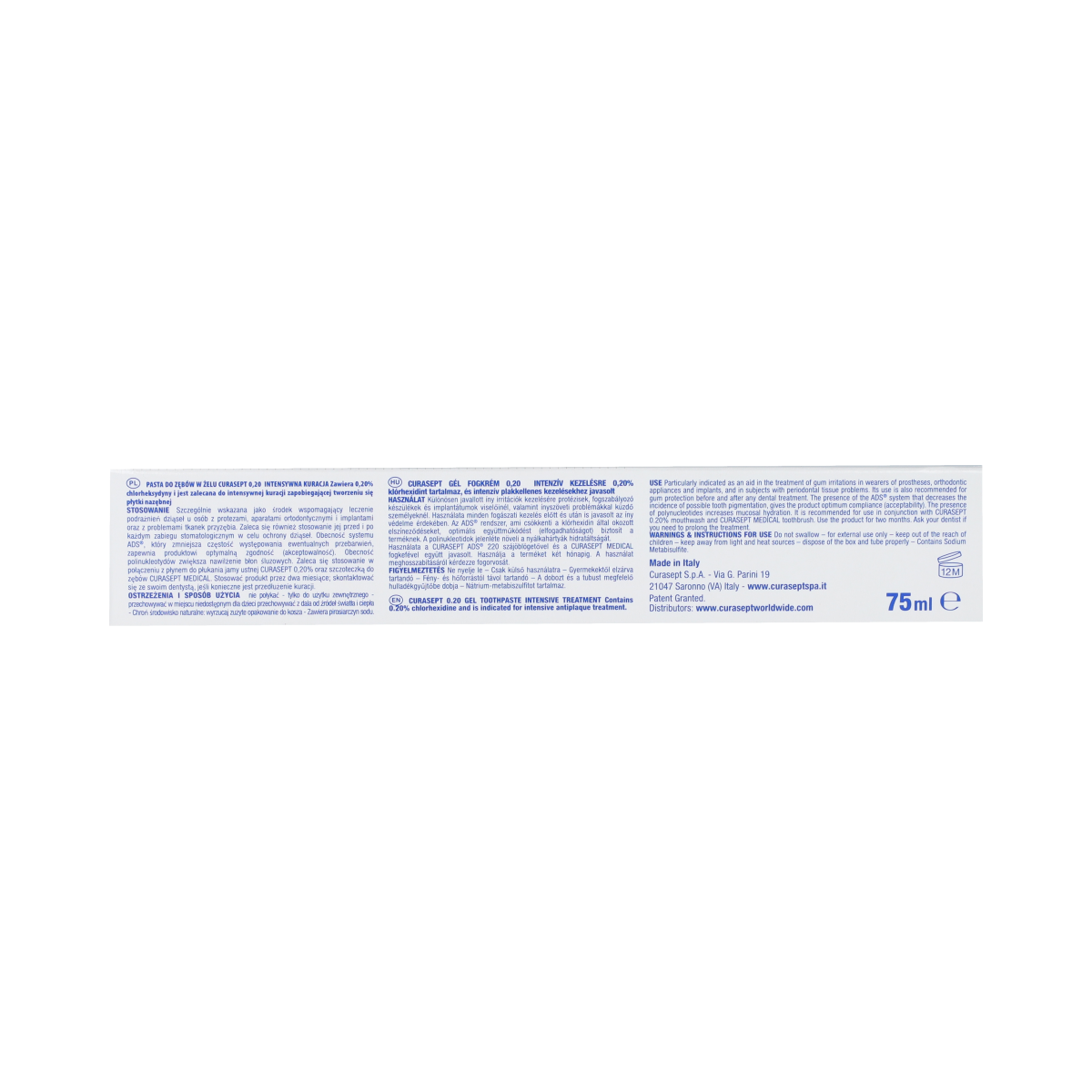 Curasept ADS DNA 720 CHX 0,20% gel-tandpasta 75.00 Milliliter