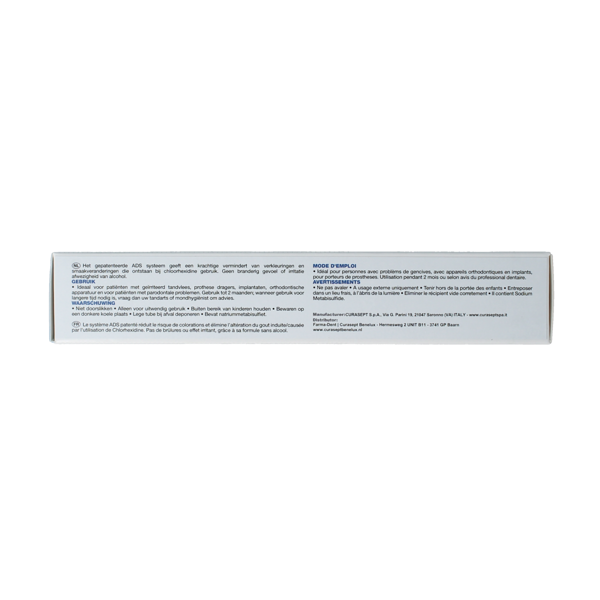 Curasept ADS DNA 712 CHX 0.12% gel toothpaste in 75ml tube, designed for oral hygiene and gum health.