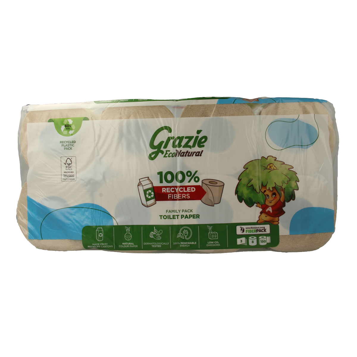 Grazie Natural Toiletpapier 3-laags 8.00 Stuks
