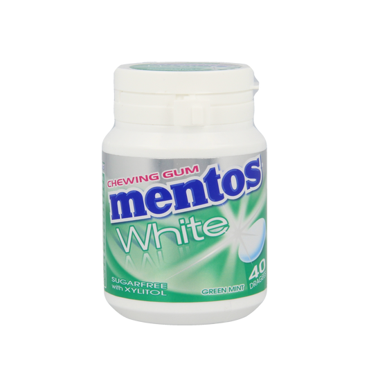 Mentos Gum greenmint white pot 40.00 Stuks