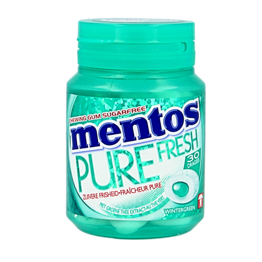 Mentos Gum pure wintergreen pot 30 Stuks