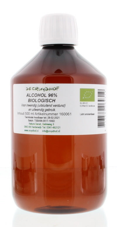 Cruydhof Alcohol 96% inwendig en uitwendig bio 500.00 Milliliter