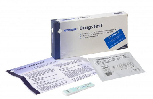Testjezelf.nu MDMA drug test kit with 3 self-testing strips for XTC detection, used for quick and accurate drug screening.