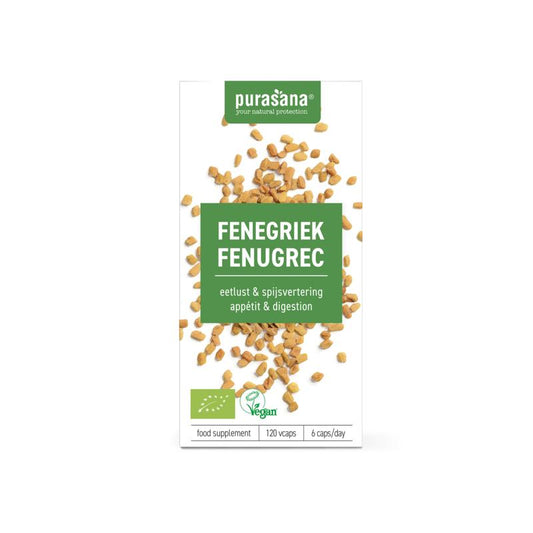Purasana Fenegriek vegan bio 120.00 Vegetarische capsules