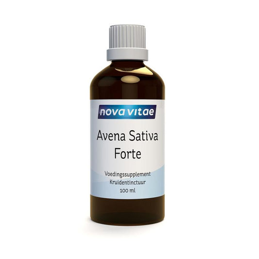 Nova Vitae Avena sativa forte kruidentinctuur in 100ml bottle, herbal supplement with oat extract, natural herbal preparation.