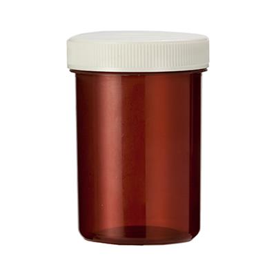 Brown Spruyt Hillen 55ml tablet container with cap, shown in a pack of 80 for packaging and storage purposes.