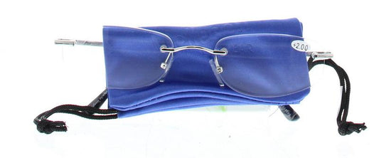 IBD universeel randloos reading glasses with +2.00 diopter, single pair, featuring sleek modern design.