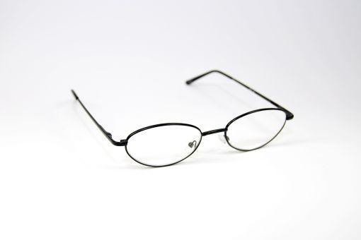 Melleson Eyewear universal black reading glasses with +1.50 magnification, front view showing sleek design.