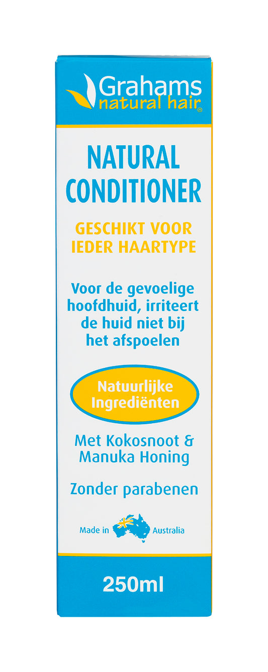 Grahams Haarverzorging Conditioner 250ml bottle with pump dispenser, white label and brand logo on the front.
