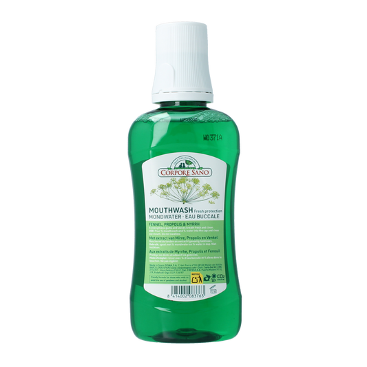 Corpore Sano Propolis mouthwash in 250ml bottle, natural oral rinse for fresh breath and oral hygiene.