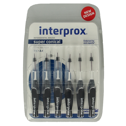 Interprox Super Ragers conical donker blauw 6.00, tandenstokers en ragers for effective interdental cleaning.