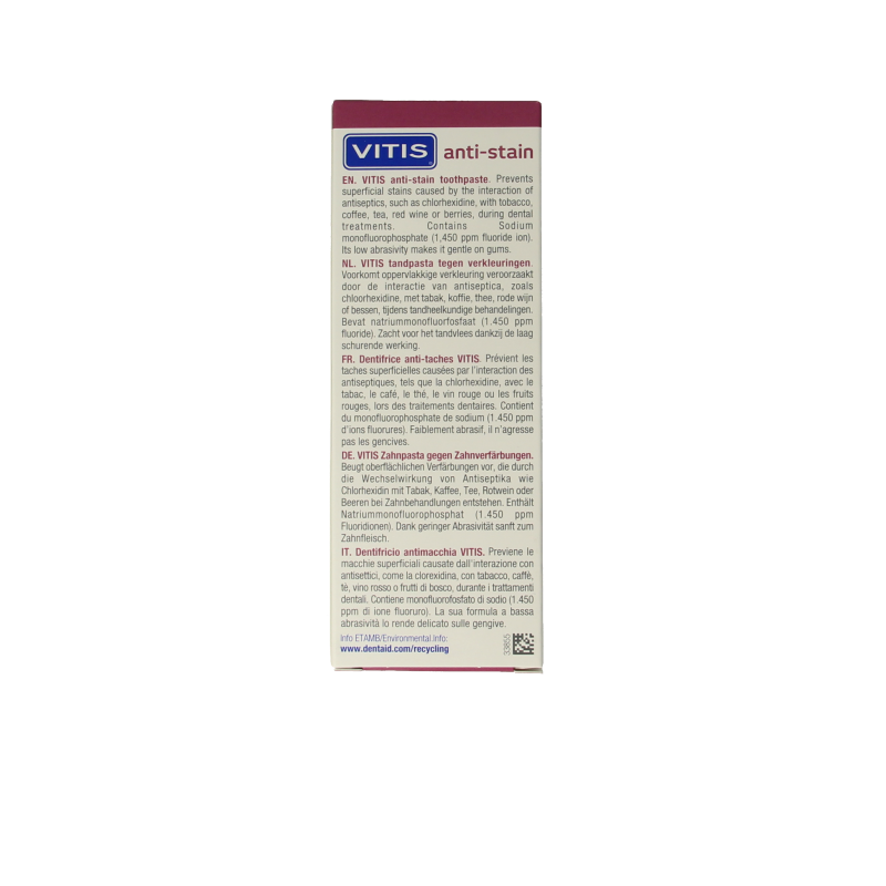 Vitis Tandpasta anti-stain 50 Milliliter