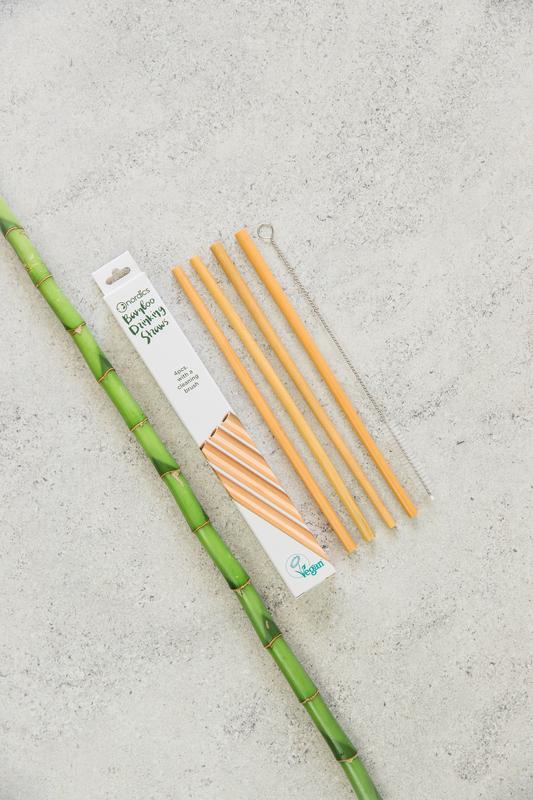 Set of Nordics Bamboe reusable bamboo drinking straws for cooking and dining, eco-friendly and natural in appearance.