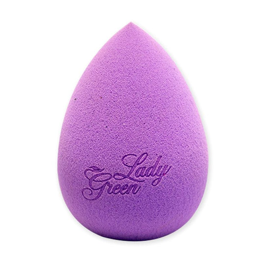Lady Green green makeup sponge for applying foundation, single purple beauty tool, soft and reusable makeup accessory