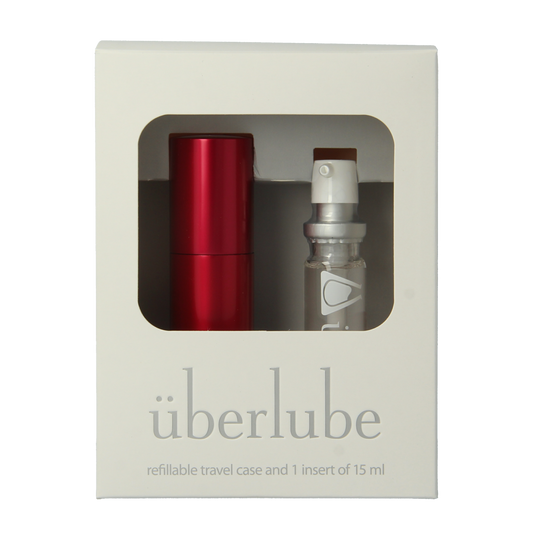 Uberlube Good to Go 15ml lubricant bottle showing sleek packaging and clear label for personal moisture enhancement.