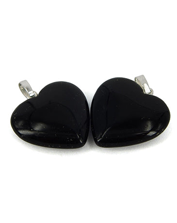 Ruben Robijn onyx heart-shaped 20mm hanger with a 1.00-stuk display, featuring a polished black onyx stone and silver setting.
