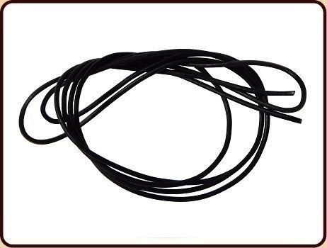 Black round leather cord necklace by Ruben Robijn, showcasing a smooth, minimalist design for stylish accessorizing.