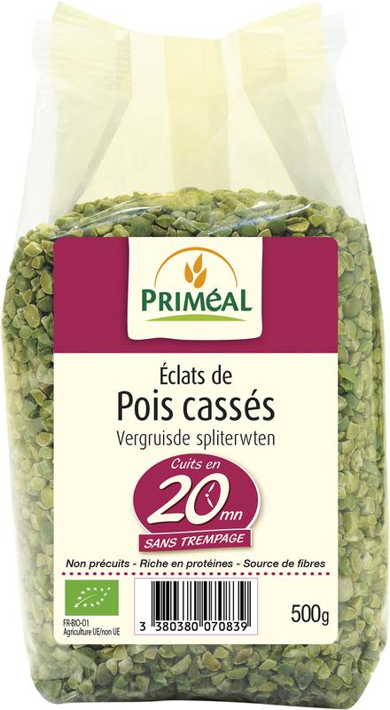Primeal Vergruisde spliterwten bio 500.00 Gram