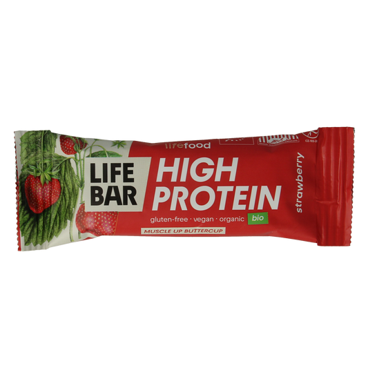 Lifefood Lifebar proteine aardbei bio 40.00 Gram