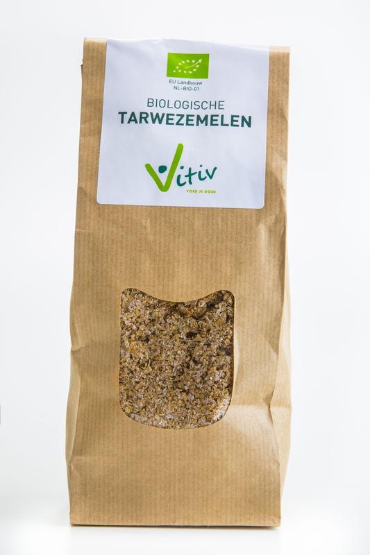 Vitiv organic wheat bran breakfast cereal in a 250g package, shown in the image.