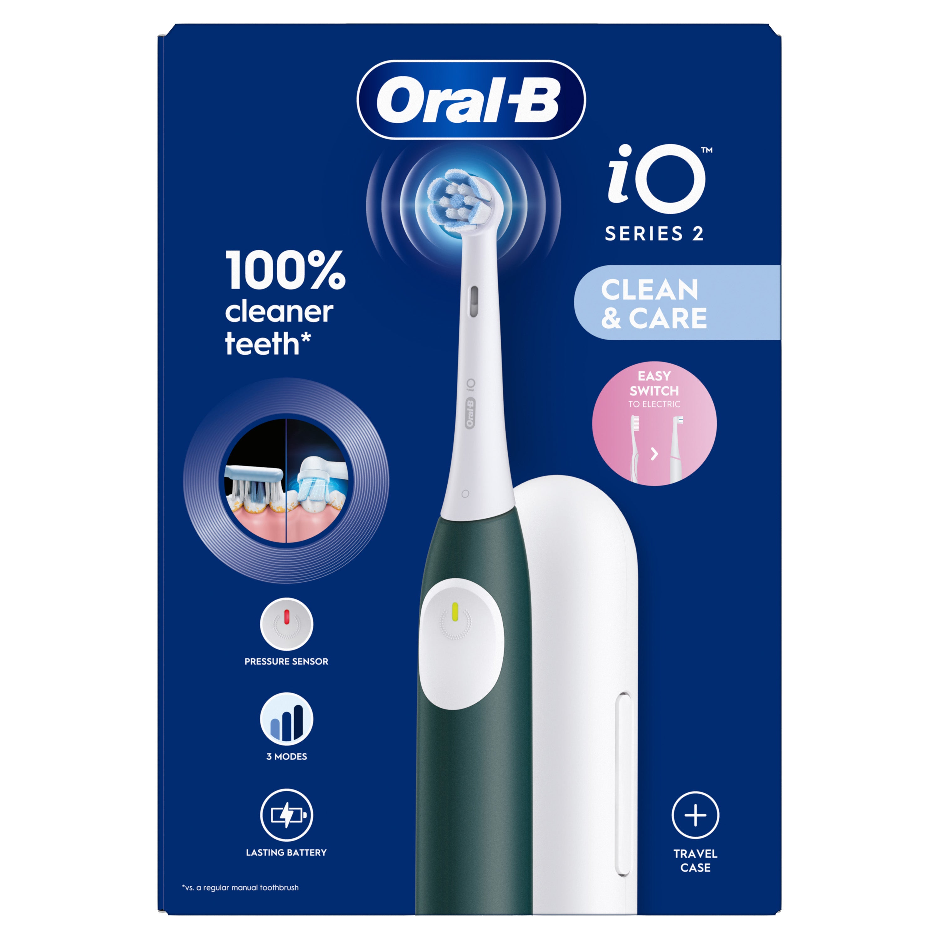 Oral B Elektr tandenborstel iO2 forest green + reisetui 1 Stuks