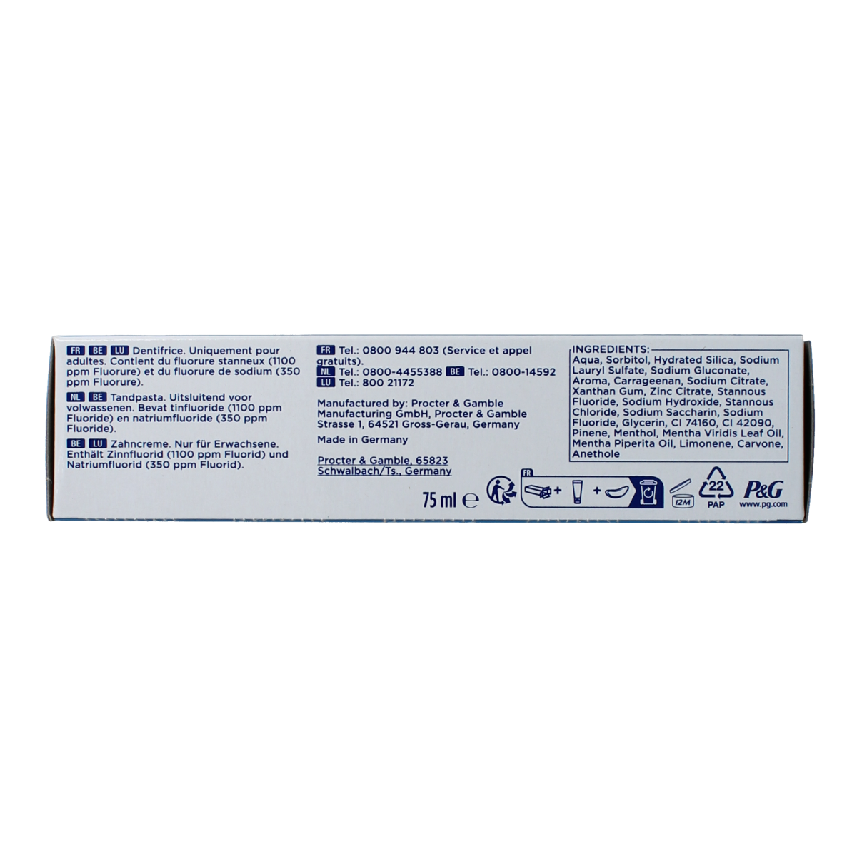Oral B Pro-Expert Fresh Breath toothpaste in 75ml tube, dental care product for fresh breath and oral hygiene.